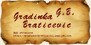 Gradinka Bratičević vizit kartica
